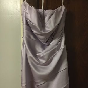 Lilac David’s Bridal bridesmaid dress